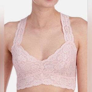 Free People Lace Galloon Racerback Bralette Pink Size L